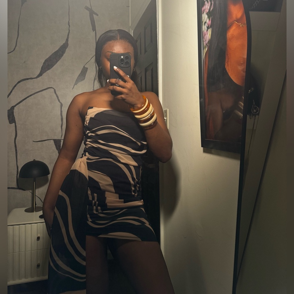 Chiffon Bandeau Bodycon Dress